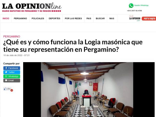 Nota: ¿Qué es y cómo funciona la Logia masónica que tiene su representación en Pergamino?