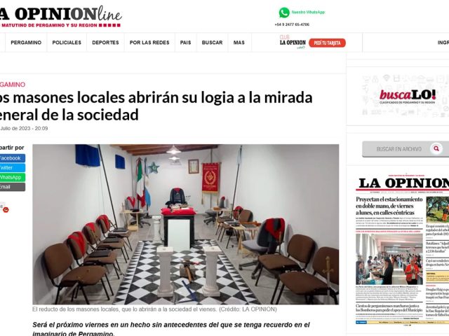 Los masones locales abrirán su logia a la mirada general de la sociedad