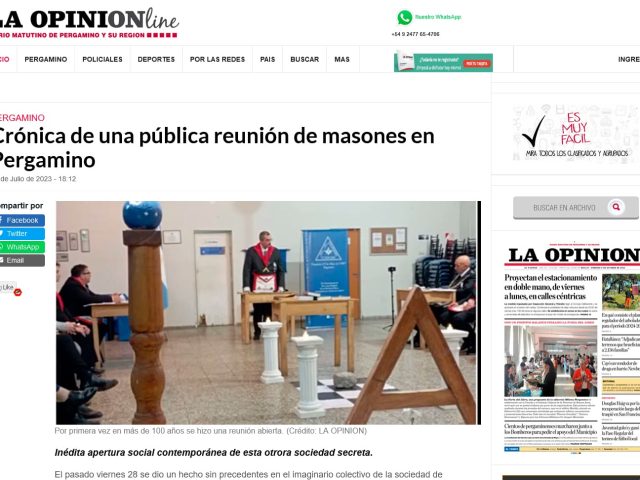 Crónica de una pública reunión de masones en Pergamino